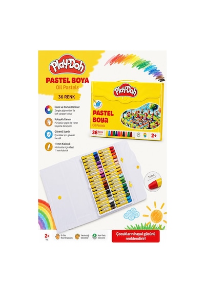 Pastel Boya 36 Renk Plastik Çantalı 1 Paket Play-doh Pastel Boya 36 Lı Çantalı Parlak Canlı Ve Örtücü Renkler Çok Renkli