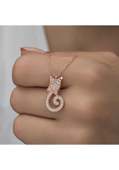 925 Ayar Gümüş Kedi Kadın Gümüş Kolye Arbltgsan3dn2m0t9qk