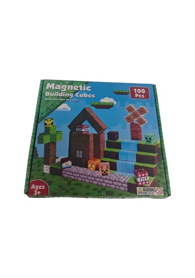 Minecraft Temalı Manyetik Yapı Küpleri Orman & Şelale Seti 100 Parça Roro00102