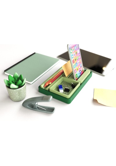 Tıdy Stack - Desk Organizer Modern Tasarımlı Çok Amaçlı Masaüstü Organizer Yeşil