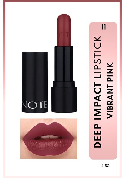 Note Deep Impact Lipstick Kremsi Dokulu Yarı Parlak Ruj 11 Vibrant Pink - Kırmızı Vibrant Melon