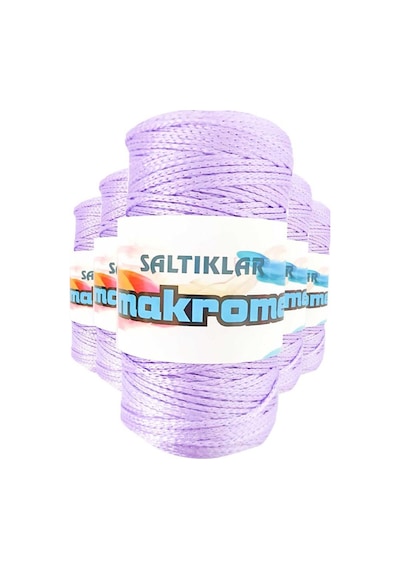 5 Adet Polyester Makrome İpi 3200 Lila 100 gr