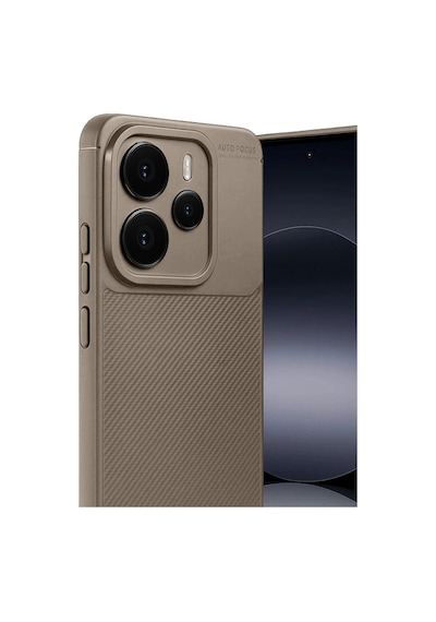 Note 14 5g Auto Focus Karbon Kapak - Kahverengi İtdark49358