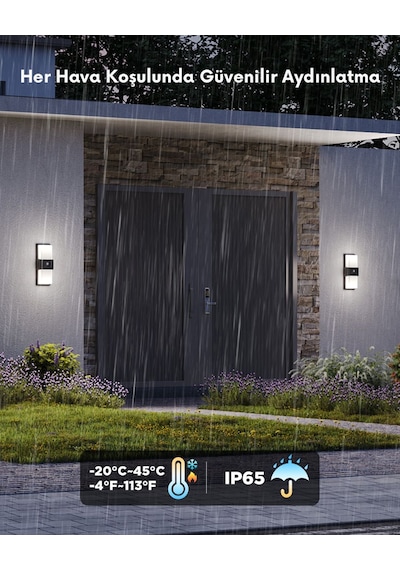 Govee Dış Mekan Hareket Sensörlü Duvar Aydınlatması Ip65 H7078cd1 Rgb - Ayarlanabilir Renk Sıcaklığı Ve Parlaklık
