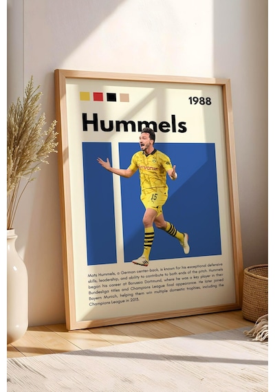 Mats Hummels Çerçeveli Tablo - Dekoratif Çerçeveli Futbolcu Poster Tablo