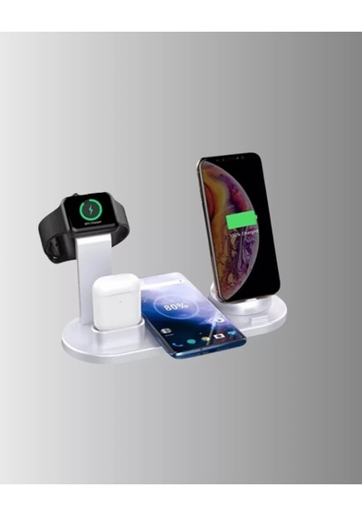 Kablosuz Şarj İstasyonu 4 Ü 1 Arada İphone Watch Ve Airpods Uyumlu Renkli