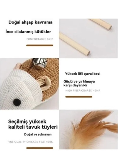 Dodes Doğal Jut Fare Sembollü Kedi Oltası
