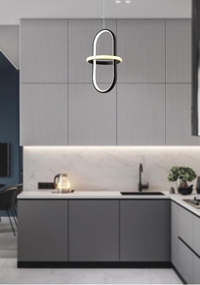 Tt006-1-Sy Tt Aydınlatma Minyon Modeli Tekli Mat Siyah Led Avize