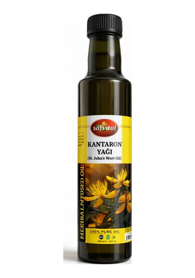 Kantaron Yağı 250 Ml %100 Maserasyon Büyük Boy Bitkisel Bakım Yağı Cilt Ve Masaj İçin
