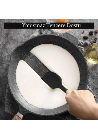 Ckm Silikon Silikon Yanmaz Yapışmaz 2li Spatula-sıyırma Seti Siyah Siyah Diğer