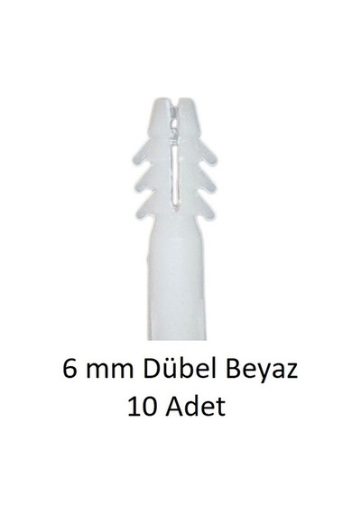 Dübel, 6 Mm Beyaz Dübel, 10 Adet