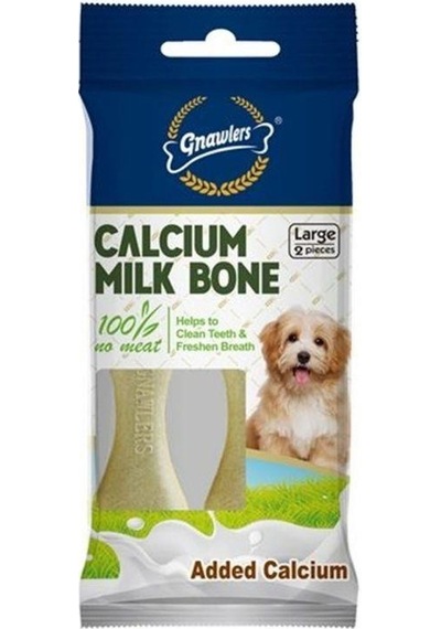 Gnawlers Kalsiyumlu Sütlü Köpek Ödül Kemiği L 10 Cm 2'li 110 Gr
