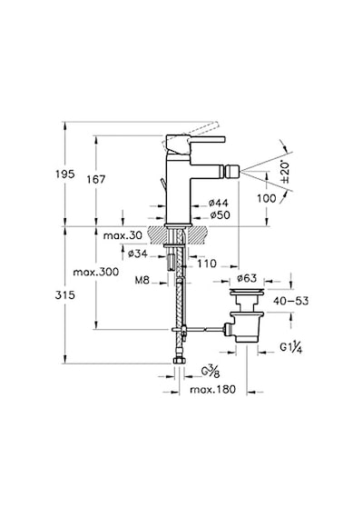 Minimax S A41988 Bide Bataryası Sifon Kumandalı Krom Genel