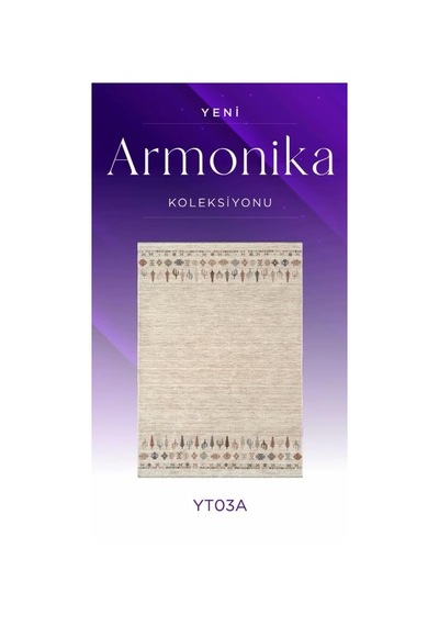 Royal Halı Armonika Yt03a Krem Multi Antialerjik Yumuşak Dokulu Modern Etnik Halı Çok Renkli