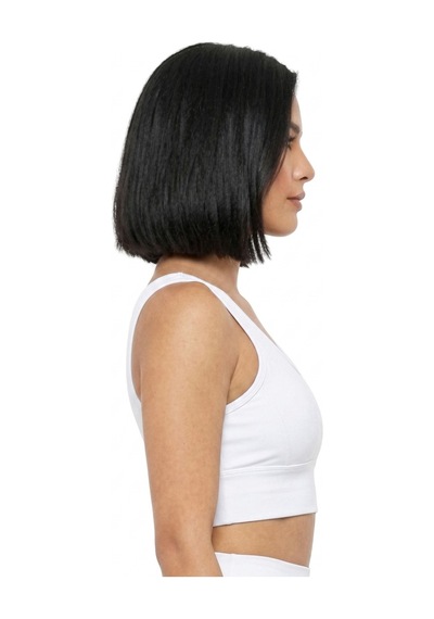Mrm Pro Kadın Siyah Spor Crop Sütyen Pedli Destekli Toparlayıcı Büstiyer Beyaz Beyaz