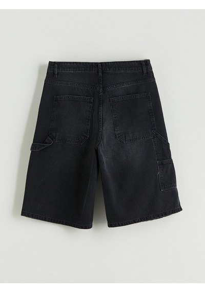 Lcw Jeans Siyah Rahat Kalıp Erkek Jean Şort