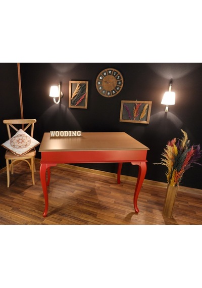 Wooding-Mobilya Wooding 120 Cm Masif Kırmızı Naturel Yemek Masası