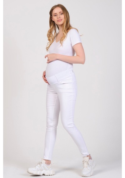 Busa Hamile Alt Karın Destekli Skinny Kot Pantolon Beyaz-beyaz