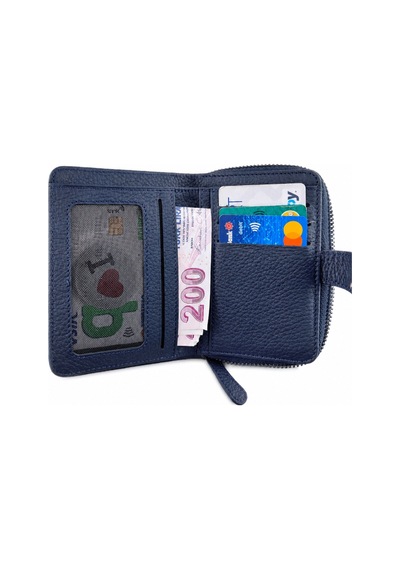 Alphaclub Bag Kadın Çok Bölmeli Kartlıklı Çıtçıt Kapamalı Cüzdan Lacivert