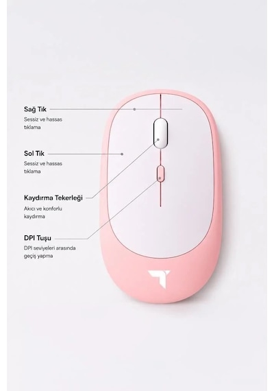 Özel Seri Ürün Donanım Ev Mouse Çift Modlu Sessiz Kablosuz Fare Tm16 Beyaz