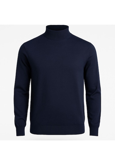 Fabio Cassani Slim Fit Polo Yarım Balıkçı Uzun Kol Erkek Triko - 7425 Lacivert