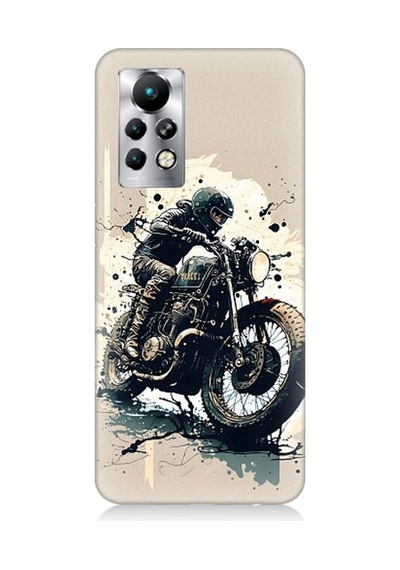 Infinix Note 11 Pro Uyumlu Motorsikletçi Desenli Silikon Kılıf