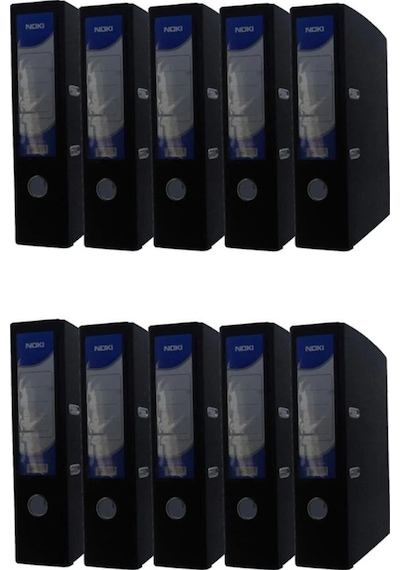 Noki Geniş Plastik Klasör 56411-190 Siyah 10 Lu Paket