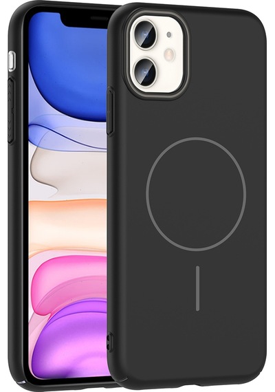 Apple Uyumlu iPhone 11 Uyumlu Kılıf Magsafe Şarj Özellikli Zore Ruby Silikon Kapak - Lacivert Lacivert -