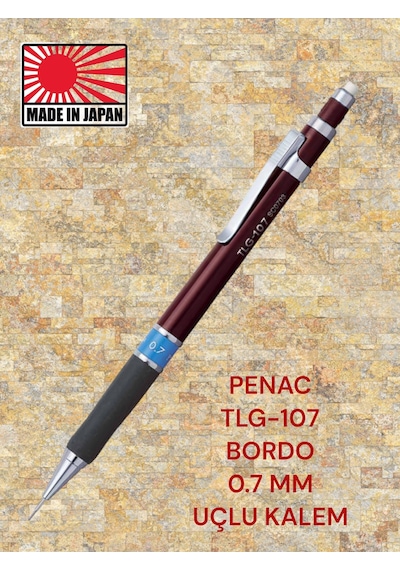 Tlg-107 0.7 Mm Uçlu Versatil Kalem Japonya Üretim Bordo