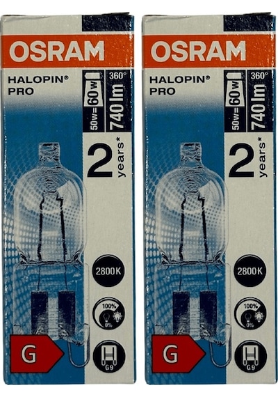 Osram Halopin 50w 60w 2800k Sarı Işık G9 Duylu Halojen Ampul 2 Adet