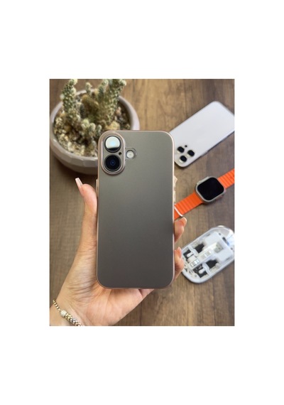 İphone 16 Uyumlu Süper İnce Mat Ultra Thin Silikon Kılıf Gri