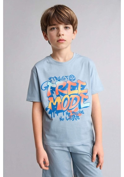 Defacto Baskılı Tişört Şort Pijama Takımı Erkek Çocuk G8826a826hsbe760 Mavi-be760 Defacto Baskılı Tişört Şort Pijama Takımı Erkek Çocuk G8826a826hsbe760 Mavi-be760
