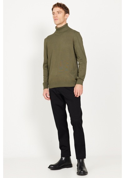 AC&Co / Altınyıldız Classics Erkek Hakı Standart Fit Normal Kesim Tam Balıkçı Yaka Triko Kazak Haki AC&Co / Altınyıldız Classics Erkek Hakı Standart Fit Normal Kesim Tam Balıkçı Yaka Triko Kazak Haki