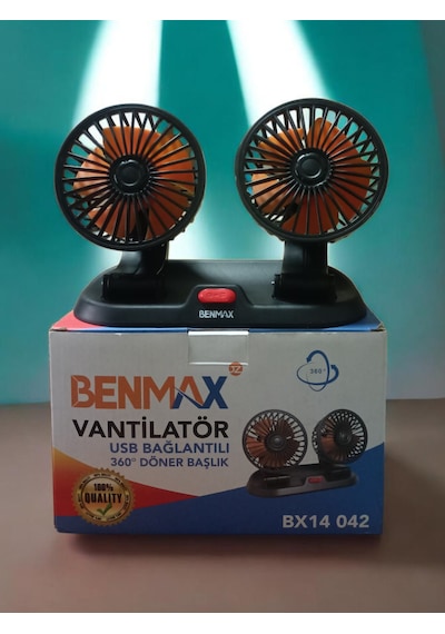 Çift Başlıklı Araç Vantilatörü Usb 12v 360 Dönebilen Sessiz Araç İçi Fan 2 Kademeli Hız Ayarlı Oto Soğutucu