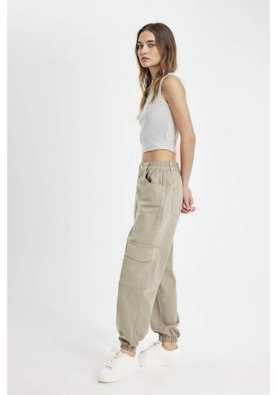 DeFacto Coool Gabardin Jogger Pantolon Normal Bel Basic Düz Kargo Cepli B0454AX24AUKH419