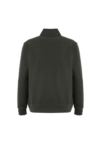 Mustang Haki Erkek Fermuarlı Basic Nakışlı Sweatshirt M6wm-swt1591