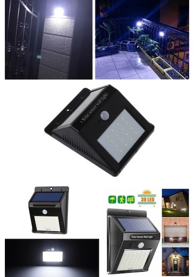 Sensörlü Solar  Duvar Lambası 20  Ledli