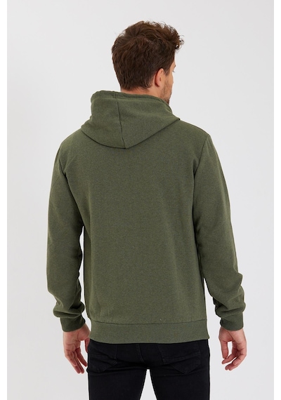 Comeor Kanguru Cepli Kapüşonlu Fermuarlı İçi Pamuklu Erkek Sweatshirt Haki 001 Haki