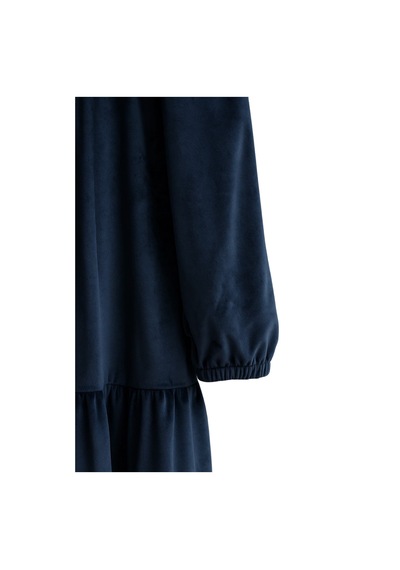 Angel&co. Girls Clothing Kadife Kız Çocuk Midi Elbise Lacivert Lacivert