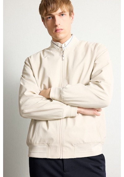 Defacto Slim Fit Bomber Yaka Fermuarlı Mont H1540ax26auer37 Ekru-er37