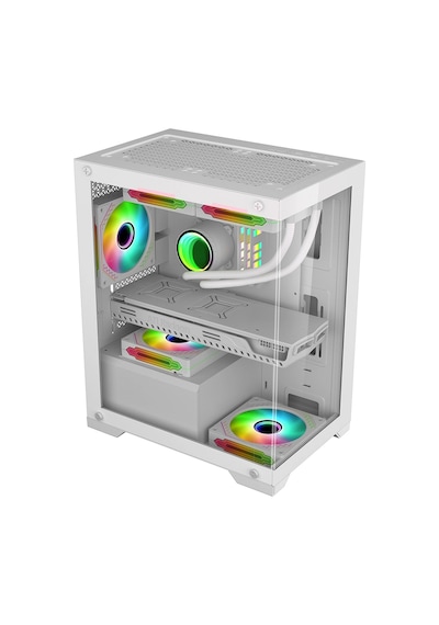 Xaser Kasa Mg235 Rgb Gaming Beyaz Oyuncu Kasası Power Yok