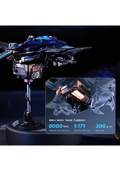 Rokr Mı06 Manta Ray Dıy Mechanical 3d Puzzle Maket Model Seti 3d Model Kit Detaylı Dekoratif Hobi Seti Hareketli Ve Işıklı