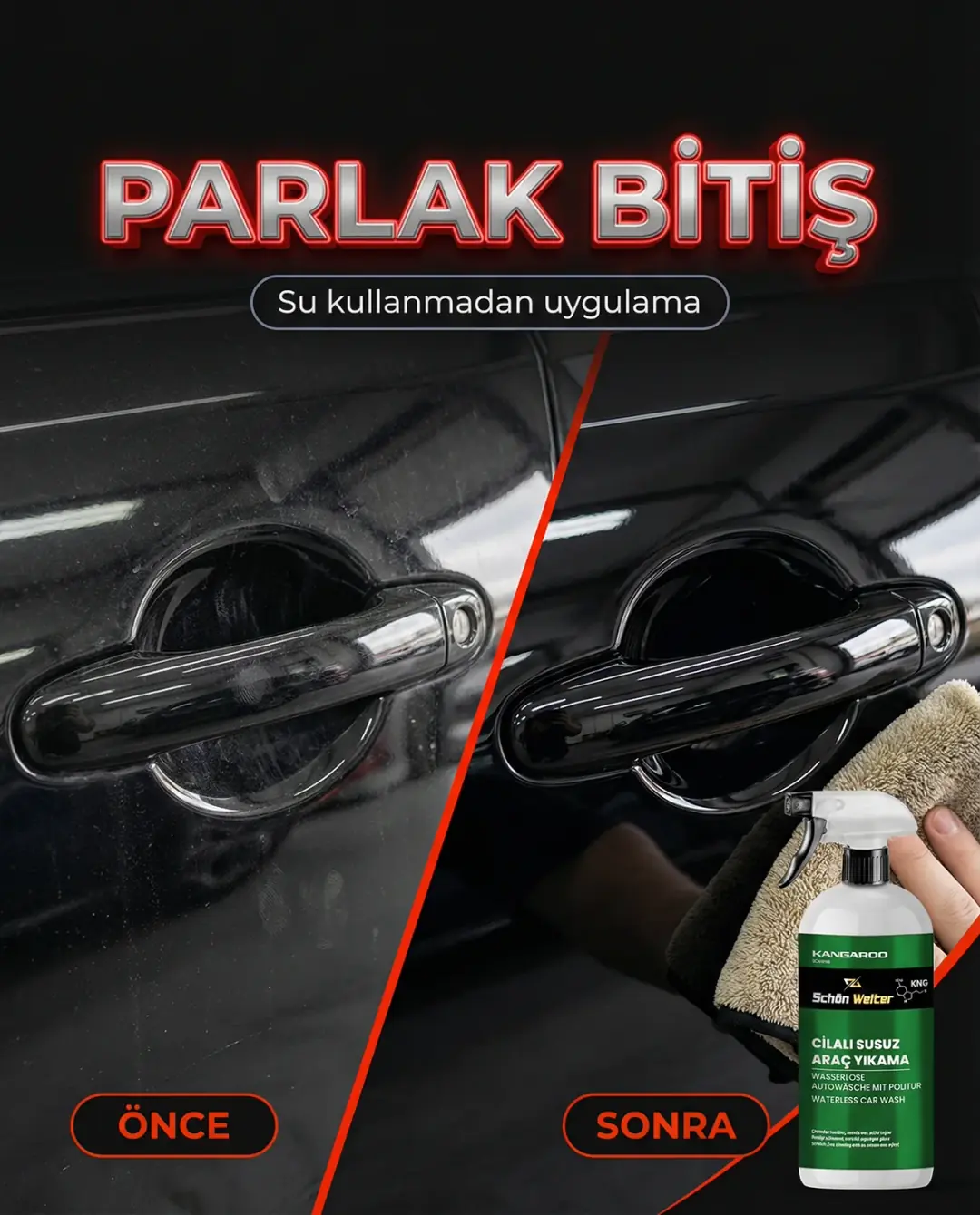Araç Oto Cilalı Susuz Araç Yıkama Sprey 500ml