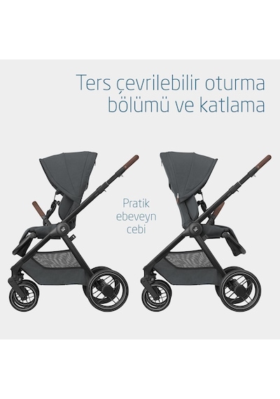 Maxi-Cosi Oxford Çift Yönlü Seyahat Sistem Olabilen Bebek Arabası Twillic Graphite