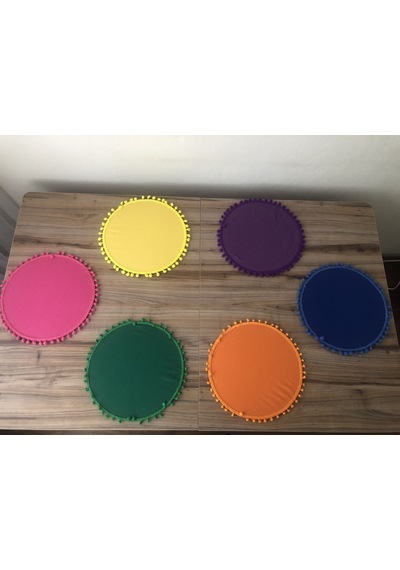 Karışık Renkli Ponponlu Supla 33 Cm Mdf Dahil 6 Adet Çok Renkli