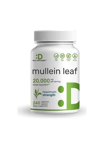 Mullein Leaf 20,000mg Herbal Equivalent, 240 Veggie Capsules
