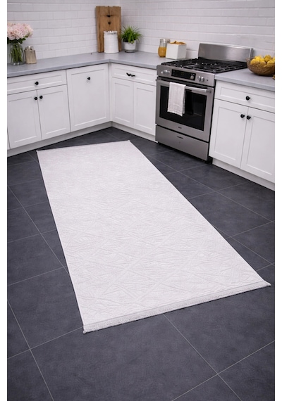 Merinos Vista 79590-060 Özel Kesme Halı Beyaz Renk Çok Renkli