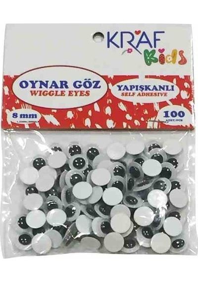 5 Paket Oynar Göz Yapışkansız 8 Mm 100 Lü Kk65
