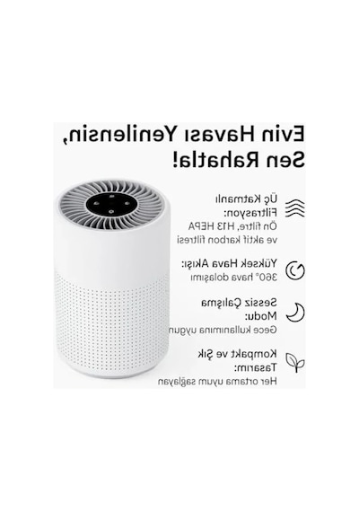 Hava Temizleme Cihazı - H13 Hepa Filtre, 360 Hava Dolaşımı 150 Mm