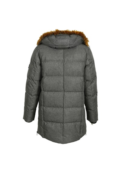 Erkek Gri Kapüşon'Lu Termo Dolumlu Su Ve Rüzgar Itici Slim Fit Mont Ncs Jeans 4991-Gri